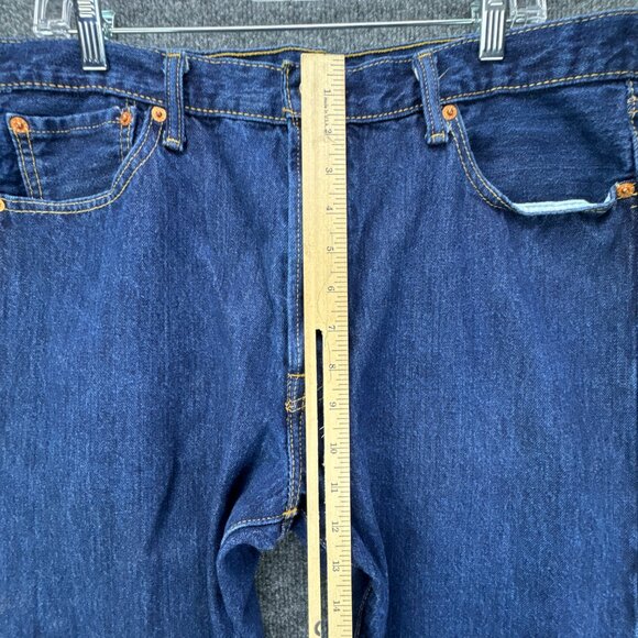Levis 501 Jeans Mens 36x30 (36x29) Blue Button Up Dark Wash Straight Leg - Picture 13 of 15